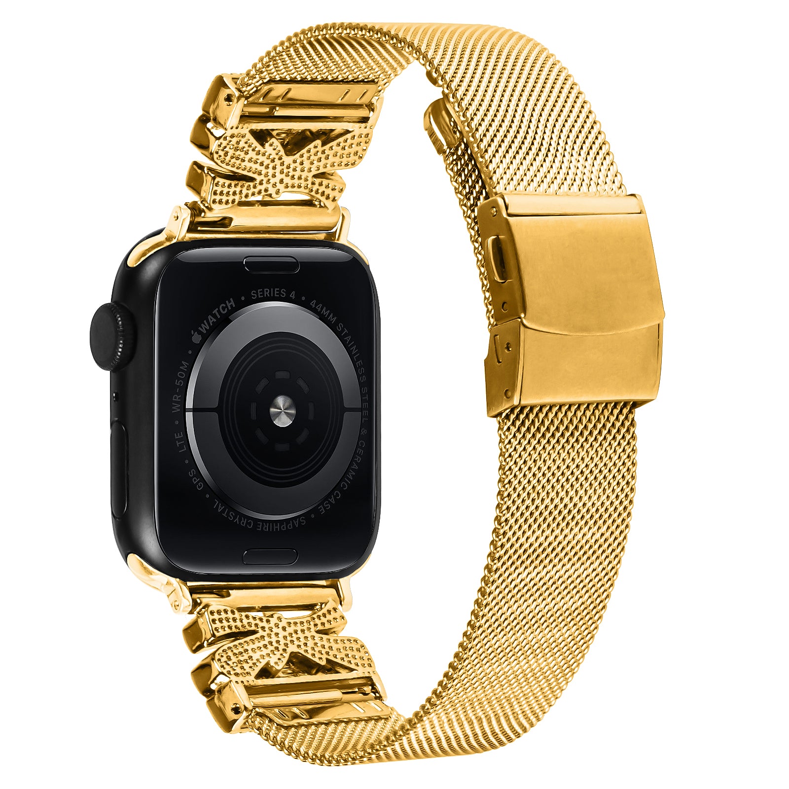 For Apple Watch Ultra 2 Ultra 49mm / Series 9 8 7 45mm / 6 5 4 SE (2023) SE (2022) SE 44mm / 3 2 1 42mm Electroplating Watch Strap - Gold For Apple Watch Ultra 2 Ultra 49mm / Series 9 8 7 45mm / 6 5 4 SE (2023) SE (2022) SE 44mm / 3 2 1 42mm Electroplating Watch Strap - Gold